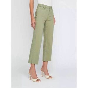 L’Agence wanda crop wide leg pant soft army green size 25